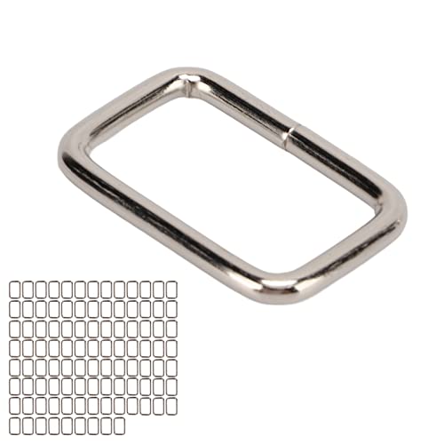 ZJchao Anillo de Cinturón, Hebillas de Metal para Correas 100pcs Hebillas Cuadradas de Metal Cornillo Anillo de Cinturones de Cinturones de para Bolso Bolso Hardware de Costura de Bricolaje Plateado
