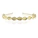 Produktbild UEETEK Blatt Style Braut Strass Haarreifen Diadem Tiara Haarspangen Haar Schleife (Golden)
