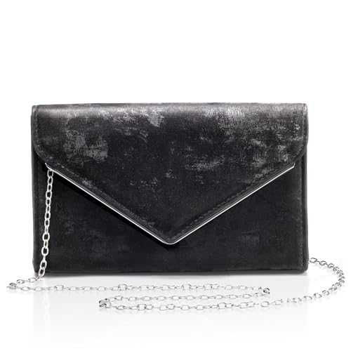 CARIEDO Clutch Purse for Women Evening Bags for Wedding Party Cocktail Prom Vegan Leather Flap Envelope Crossbody Shoulder Bag