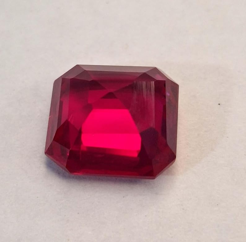 Image of Natural Dark Pink Sapphire Asscher Cut 13-15 Ct Loose Certified Gemstone Ideal Gems for Fine Jewelry Design, Bespoke Rings, Pendants