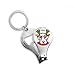 Clothes Lovely Dog Watercolor Illustration Nail Nipper Ring Key Chain Bottle Opener Clipper