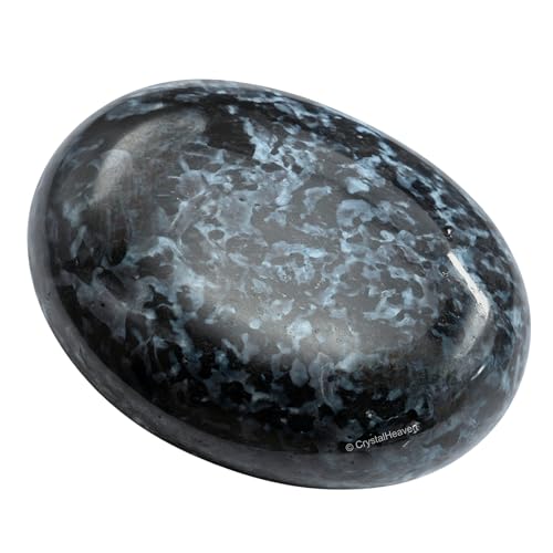 Image of Crystal Heaven Certified Indigo Gabbro Palm Stoneindigo Gabbro Palm Pebbles Stones Anxiety Stress Relief - Aaa Grade Healing Gemstone Agate Palm Stone Yoga Meditation Spiritual Reiki Feng Shui