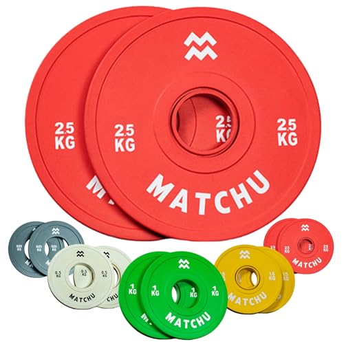 Matchu - Plateaux fractional - Mini disques d'haltères - Diamètre de l'anneau central 50mm - Lot de 2 pièces - Disques d'haltères - Blaireaux - Disques de...