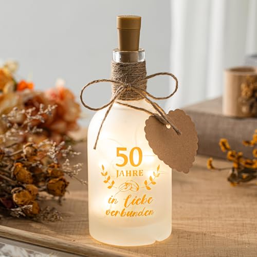 BBTO 50. Hochzeitstag Flaschenlicht mit Spruch Goldene Hochzeit Geschenke