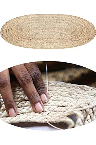 MARRAKESCH Handgewebter Jute Teppich Emma 180 x 120 cm groß | Outdoor Teppiche oval geflochten für Garten oder Balkon… – Bild 3