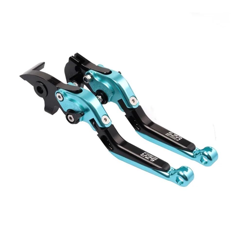 DJSHUOY Handlebar Brake Lever Motorcycle Accessories Modified Brake Clutch Lever Retractable Adjustable for FB Mondial HPS 125 HPS 300 Hipster(A-Cyan)