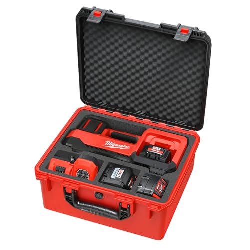 Air Compressor Case for Milwaukee Inflator: Waterproof Hard Cases for Milwaukee M18 Cordless Tire Inflator 2848-20, Air Pump Storage Box for Milwauke Tool | 3.0 to 12.0Ah Battery | Charger (Case Only)