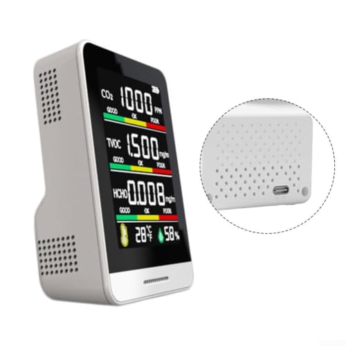 Detector de dióxido de carbono digital con higrómetro y medidor TVOC interior 4
