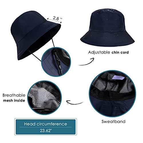 Womens Waterproof Bucket Sun Hat Upf 50+ Outdoor Beach Boonie Floppy Rain Hat For Men Fishing Hiking Safari Cap With Strings #TOP3