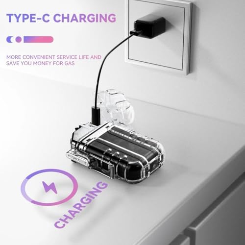 Image of Waterproof LED Flashlight Plasma Lighter | USB Rechargeable Keychain Torch | Windproof Flameless Mini Lantern for Outdoor, Camping, Hiking, Survival | Transparent Multi-Utility Pocket Light