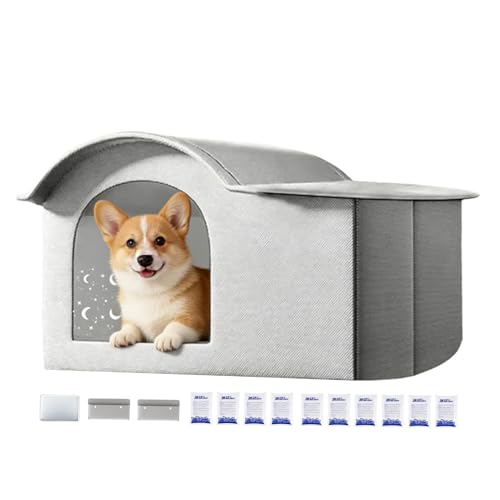 Caseta refrigerante para gatos, plegable, para gatos y perros, caseta portátil para gatos y gatos, para exterior e interior, verano, patio, camping, viajes, jardín