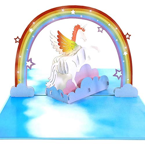 Toshine Christmas Card 3D Card Pop Up Card, Popup Greeting Card,Unicorn Card For Kids Birthday Greeting Card With Envelope,Fathers Day Cards For Dad #TOP3