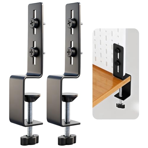 2Pcs Pegboard Desk Clamp Mounting Bracket Desktop Pegboard Holder
