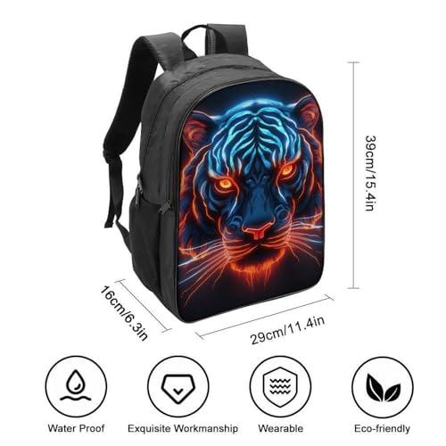 Bolsa impermeable 3D mochila para niños de tigre y niñas escolares con tirantes ajustables 2