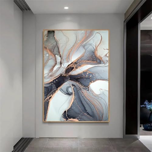 Tableau abstrait moderne gris pour sublimer les murs d'une chambre à coucher