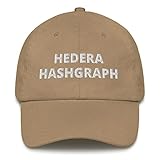 CreativeTees4You Hedera Hashgraph Crypto Currency Embroidered Dad Hat Adjustable Cotton Cap Khaki