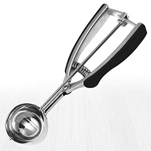 Millvado Stainless Steel Ice Cream and Cookie Scoop | Large Sized, With Black
