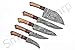 Custom Handmade Damascus Chef Knives Set/Kitchen Knives 5 Pieces Set SS-17210 and 17211 Poplar Wood (Poplar Wood)