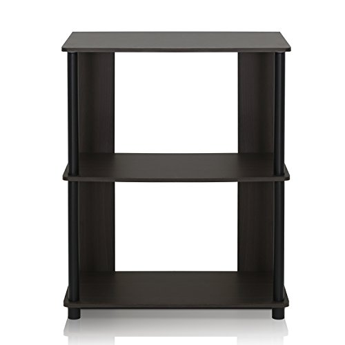 Image of Furinno JAYA Simple Design 3-Tier Bookcase / Bookshelf / Display Rack, Plastic Tubes, Walnut