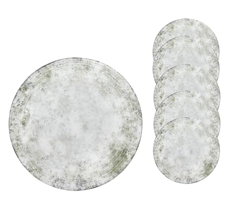 Van Well Lot de 6 grandes assiettes à pizza italiennes, diamètre 30,5 cm, blanches en porcelaine, taille XL, pour pizza, pâtes et salade, microwavables,...