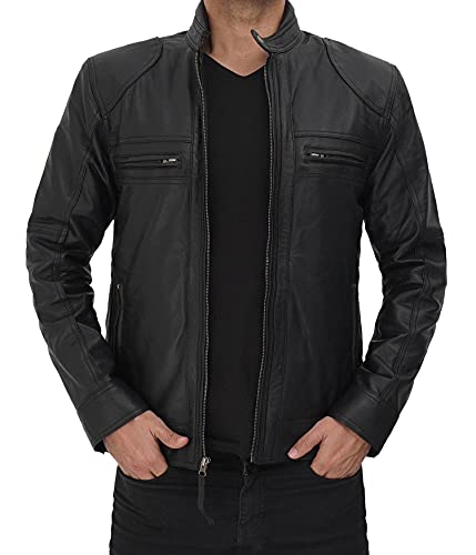 Image of Decrum Real Lambskin Mens Leather Jacket