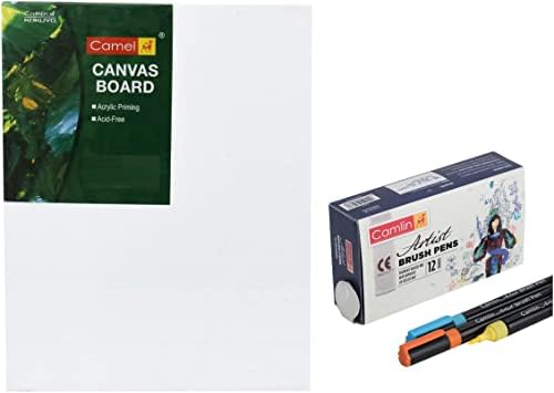Camel Camlin Artist Brush Pen Set - Pack of 12 (White) Camlin Kokuyo ...