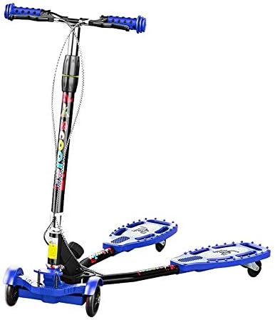 Scooter,Outdoor Sports Scooter Kick,Adjustable Toddler, Folding 4 Flashing Wheel Kick Scooetr for 3-14Yr Old Boy/Girl, Double Hand Brake 50Kg Load, Anti-Slip Pedal Adult Boy and Girl,Toy Balance C MZX