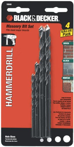 Decker 4 Piece Masonry Bit Set 