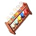Kisangel 1 Set Miniature Colored Test Tubes with Wooden Rack Simulation Test Tube Model for Dollhouse Equipment for Micro Landscape and Table Decor