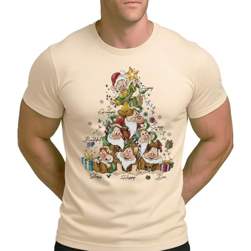 Sept Nains | Blanche-Neige | T-shirt de Noël pour homme, naturel, L