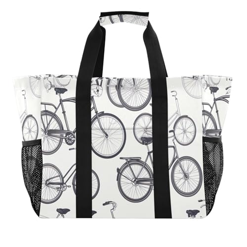 YETTASBIN Bicycle Bike Large Foldable Travel Tote Bag, Lightweight Waterproof Swim Pool Bag with Handles & Pocket for Beach Outdoor, Reusable Grocery Bag for Kitchen, Shopping2