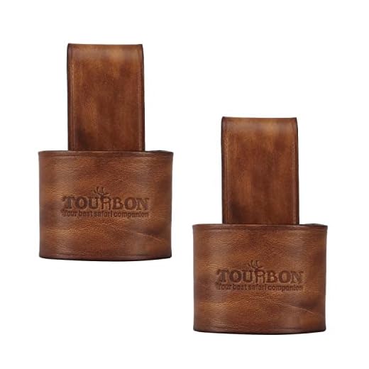 Tourbon Vintage Brown Hammer Hatchet Holster Leather Axe Holder for Belt (Pack of 2 Pieces)