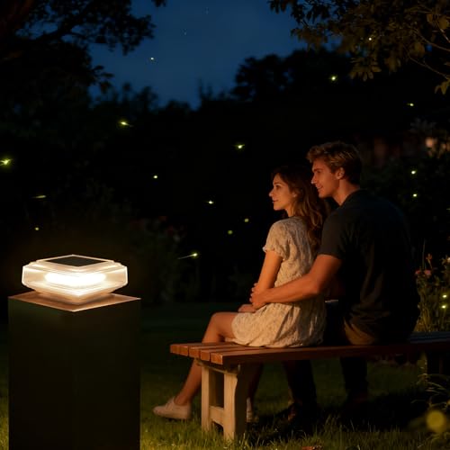 Stylish Column Lights - Solar Waterproof Lanterns for Patio | Aluminum Alloy with Pier Mount, Decorative Outdoor Lighting for Christmas Yard Porch Deck Fence Post Landscape Garden Accent – Image 4