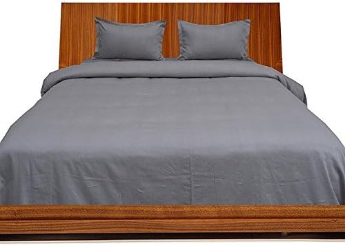 LaxLinen 350TC Super Soft Quality Egyptian Cotton 4PC Sheet Set 18" Inch Extra Deep Pocket Emperor/Wyoming King, Silver Grey Solid 350-Thread Count