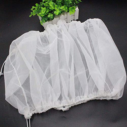 Zocone Bird Seed Guards & Catchers 100"×13" Stretchy Adjustable Drawstring Bird Cage Mesh Net Cover Cage Skirt (13"×100", White) #TOP2