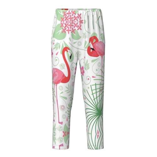 ZXERTG - ZXERTG Floral Flamingo Botany Print Comfortable Teenagers Pajama Pants,For Leisure,Family Time,Sports And Outings
