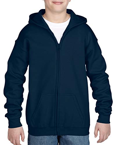 Gildan Youth Heavy Blend™ 8 oz., 50/50 Full-Zip Hood L NAVY