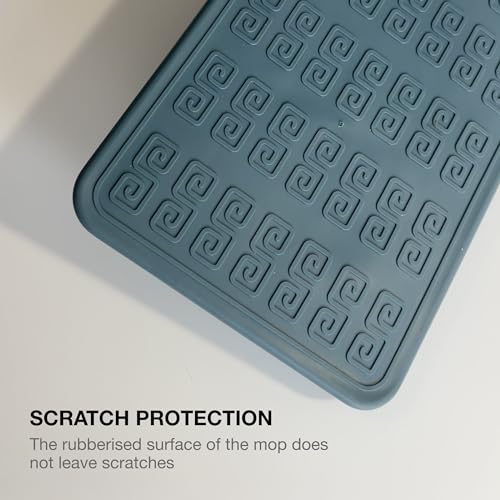 IQLER Bodenwischer, zuverlässiges Metalldrehgelenk, 360° drehbarer Wischmopp, teleskopischer Stahlstiel, Qualitätsklammern, 3 STK Mikrofaser, für Laminat, Fliesen und Sockelleisten (Silber) – Bild 7