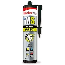 Silicona Para Pegar Fregadero fischer | polímero silicona blanco MS Ultra fast. Sellador adhesivo de secado muy rápido para grietas, juntas exteriores o bañera, relleno fisuras. (290 ml)