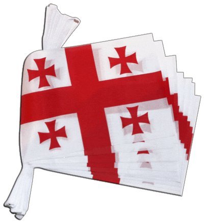 Guirlande drapeau Géorgie Digni de 5,9 m en tissu pour fête