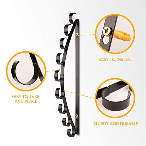 Yhaspace Fishing Rod Holder / Fishing Rod Rack / Fishing Pole Holder Wall /Ceiling Mount, Hold Up To 8 Fishing Rods, Fishing Poles Storage & Display (Curved - 9 Fishing Rod) #TOP3