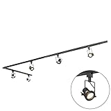 QAZQA - Industrie I Vintage I Schienensystem Komplettset I Spotlight I Deckenspot I Deckenstrahler I Strahler mit 5-flammig Spot I Spotlight I Deckenspot I Deckenstrahler I Strahler I Lampe I Leuchtes