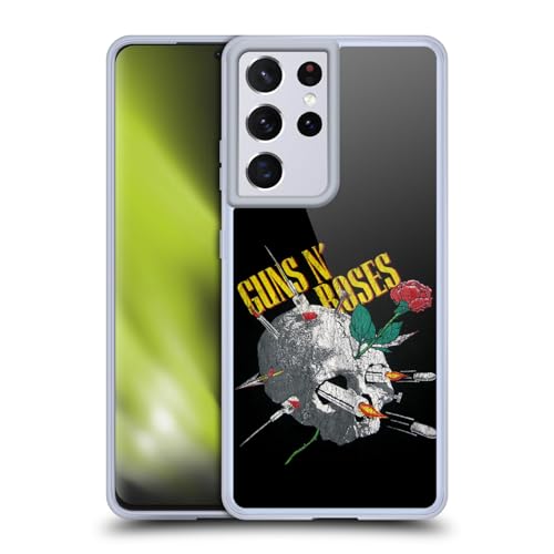 Carcasa Guns N' Roses Samsung Galaxy S21 Ultra 5G Funda de Silicona Bandas de Rock Calavera