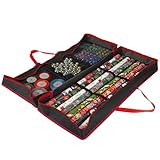 Vinsani Christmas Xmas Decoration Gift Wrap Fabric Storage Bag Large Waterproof Accesories Décor Organiser (83 x 35 x 14 cm) for Wrapping Paper Rolls, Tags & Bows (Black, 35 x 14 x 83)