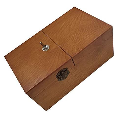 Faironly Useless Box Wooden Turns Itself Off Useless Box Fully Assembled Funny Toy Leave Me Alone Machine Box with Real Wood Desk Decoration for Christmas New Year Gifts Cover