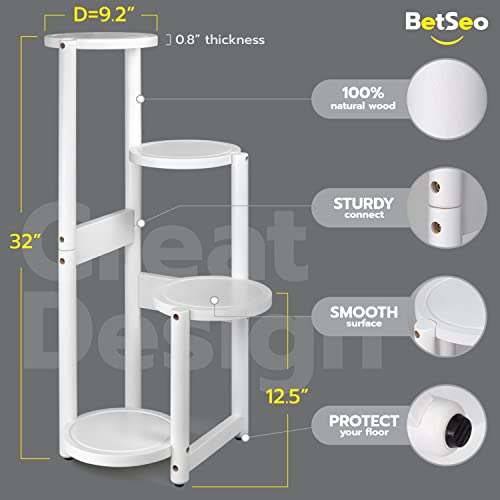 Indoor Plant Stand, 4 Tier Tall Plant Stand 32Inch, Corner Plant Stand Holder With Four Shelfs Holder For Outdoor Garden Indoor Home, Decorate Garden Patio, Corner Living Room-Pot & Plant Not Included #TOP1