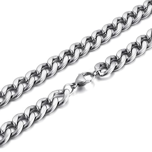 Collier homme acier inoxydable anti-ternissement chaîne large 11mm