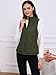 Allegra K Woman Zip Up Front Stand Collar Slant Pockets Quilted Padded Vest Small Green