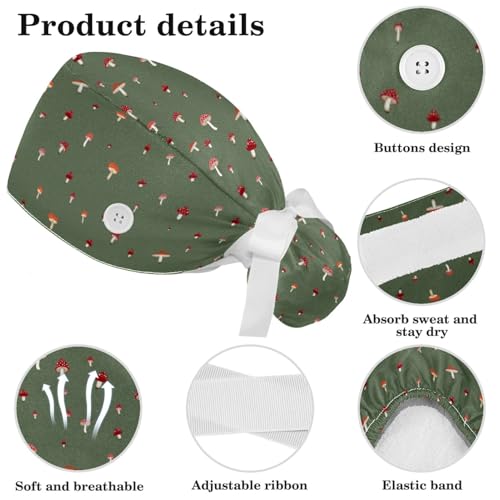 Gorro Quirúrgico Ajustable para Mujeres, Estampado Divertido miniatura 4