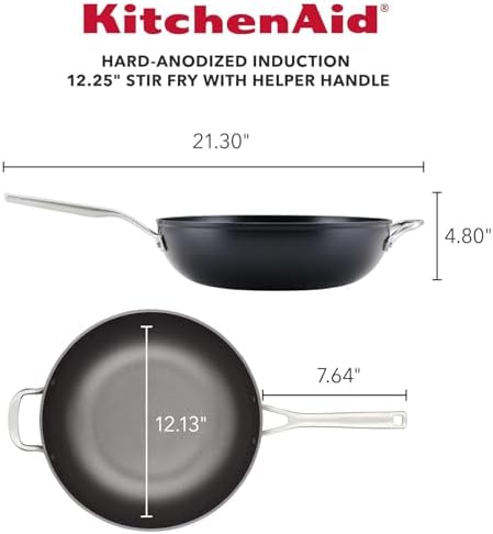 KitchenAid Hard Anodized Induction Nonstick Stir Fry Pan/Wok with Helper Handle - Thumbnail 4